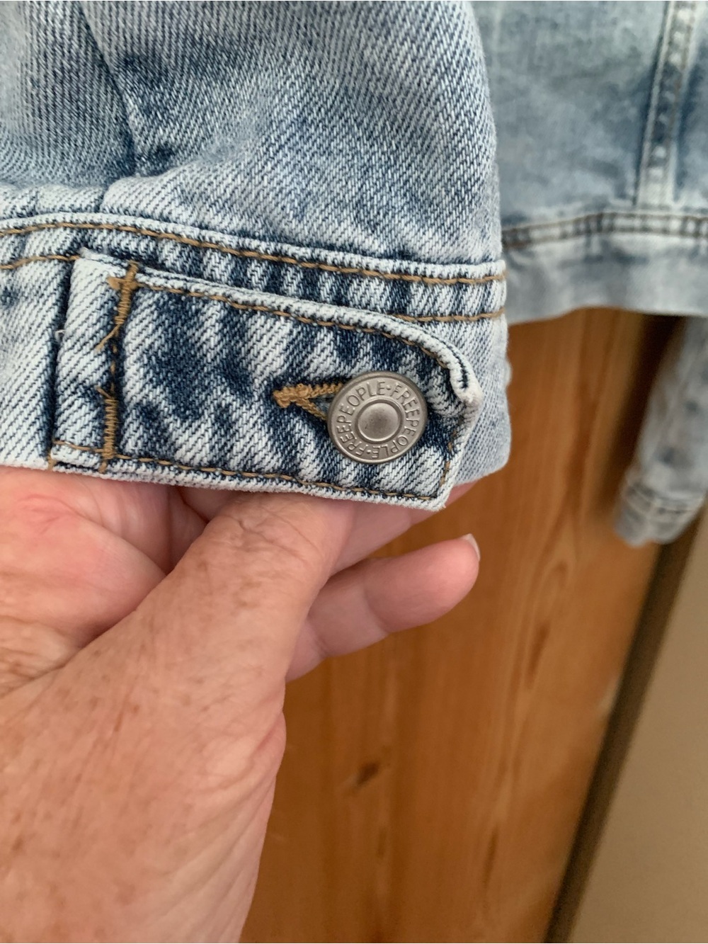 Free People Light Blue Washed Denim Jacket - Picture 6 of 11
